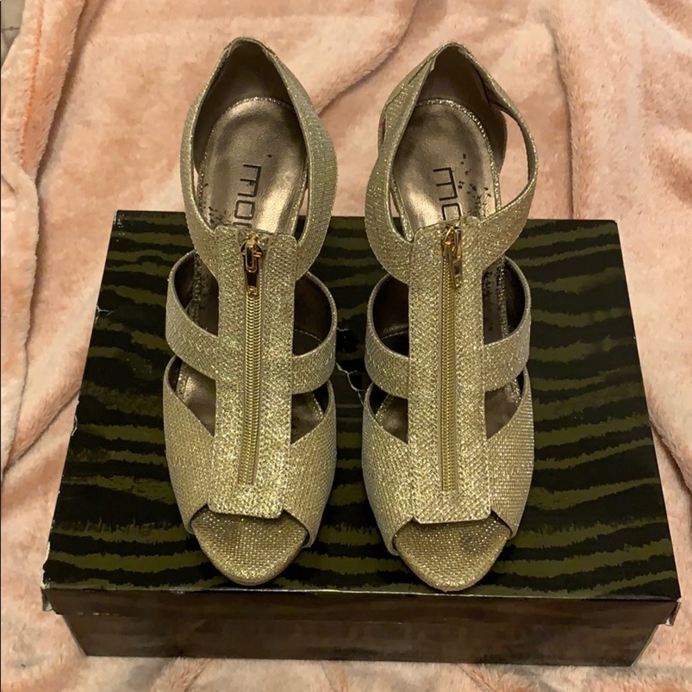 Shimmer Gold Heels